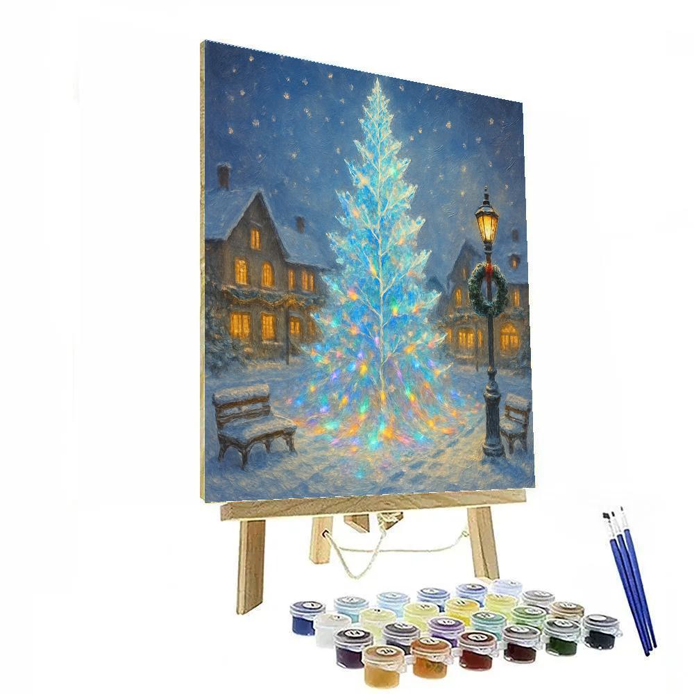 Crystal Pine Tree In The Town Square paint by numbers