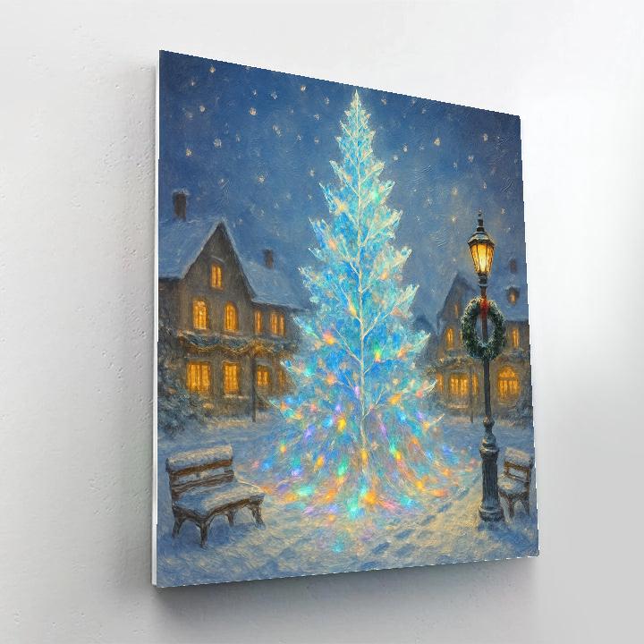 Crystal Pine Tree In The Town Square paint by numbers