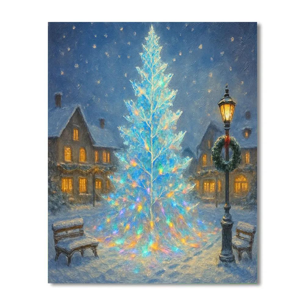 Crystal Pine Tree In The Town Square paint by numbers