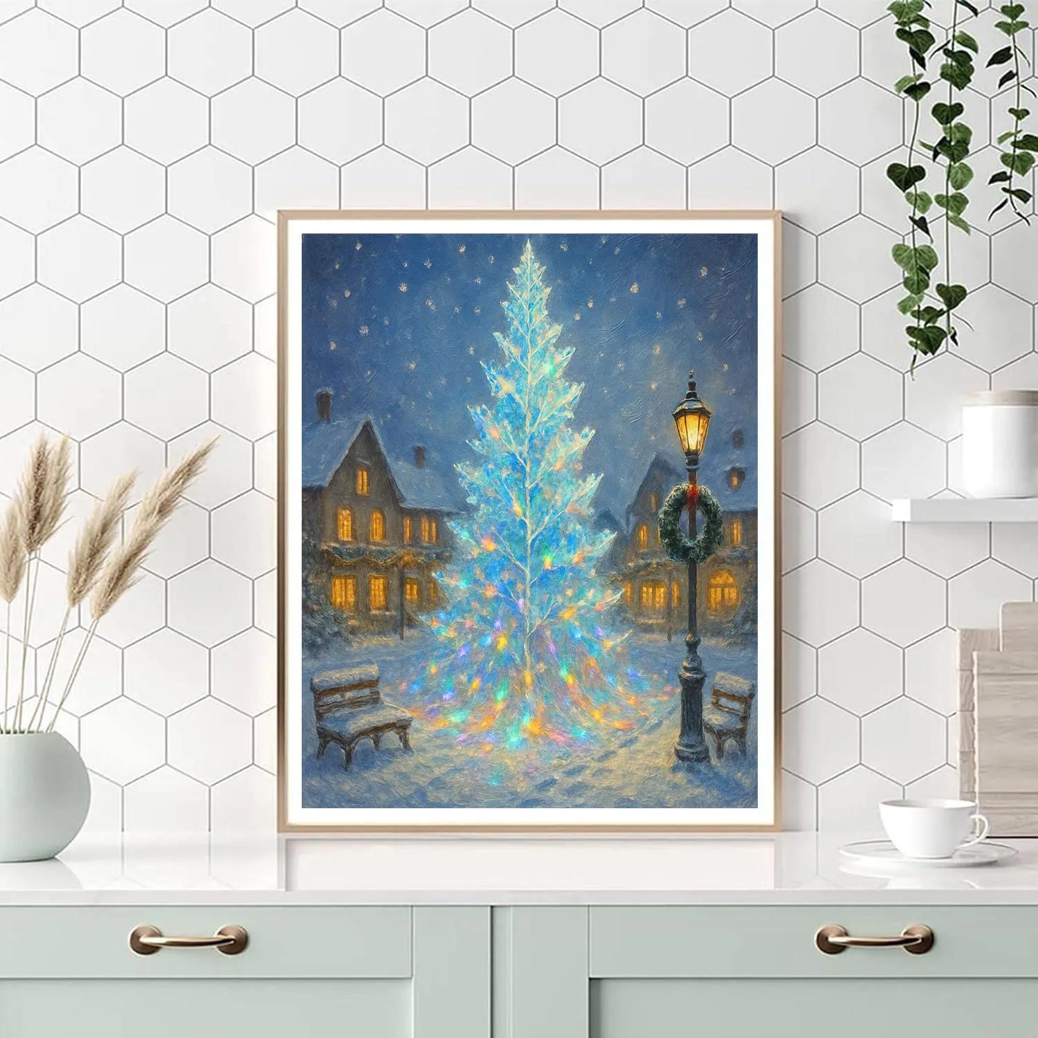 Crystal Pine Tree In The Town Square paint by numbers