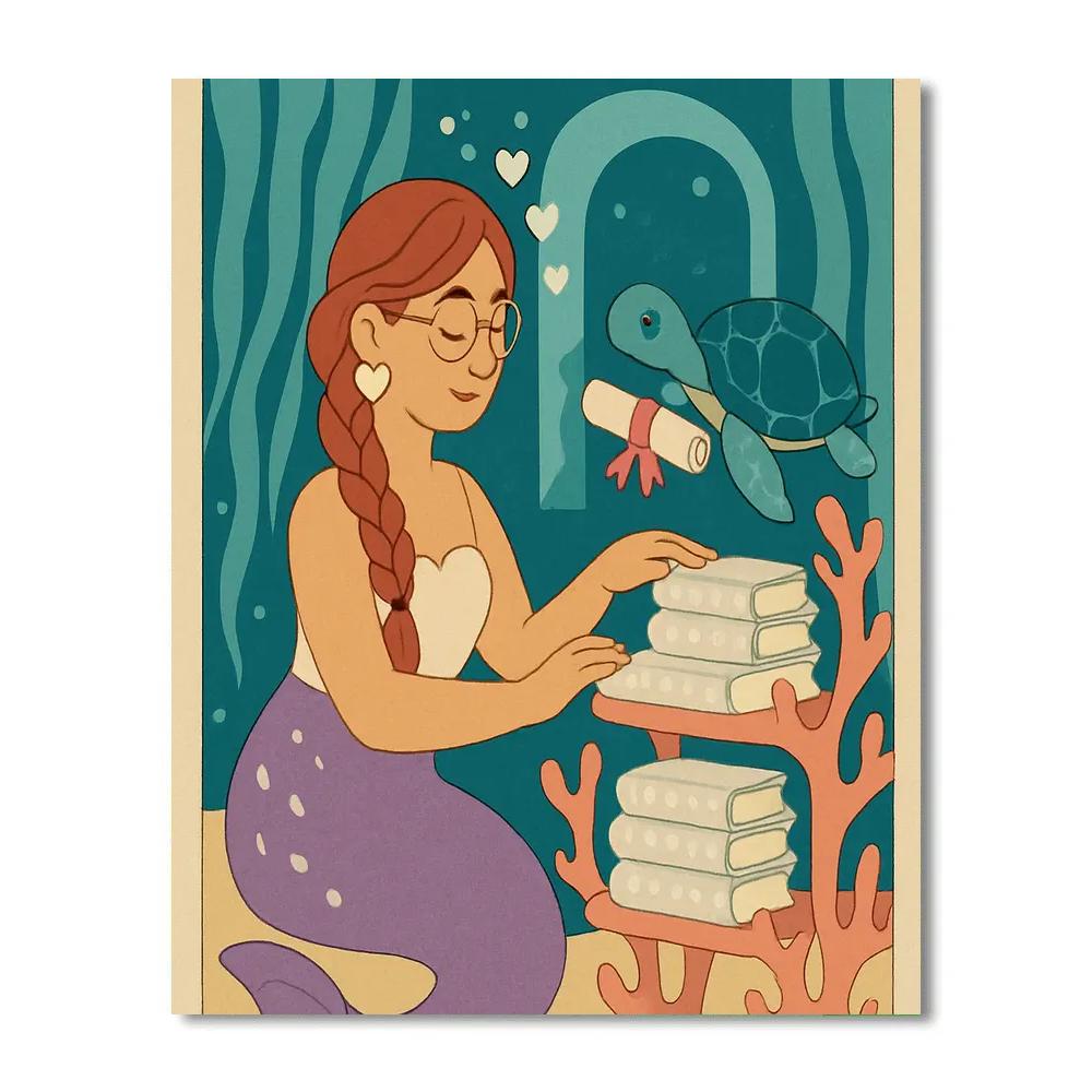 Underwater Valentines Day Library Of Pearls Numbered painting kits