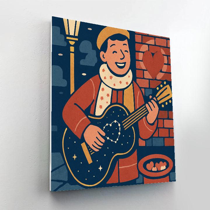 Valentines Day Street Musician With Constellation Guitar Paint by numbers art
