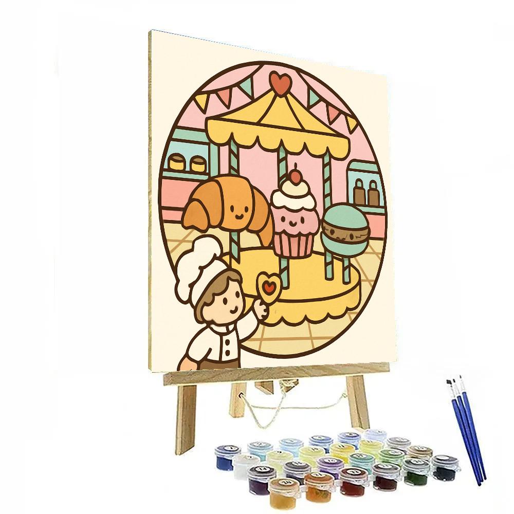 Valentines Day Bakery Carousel Of Pastries DIY paint by numbers