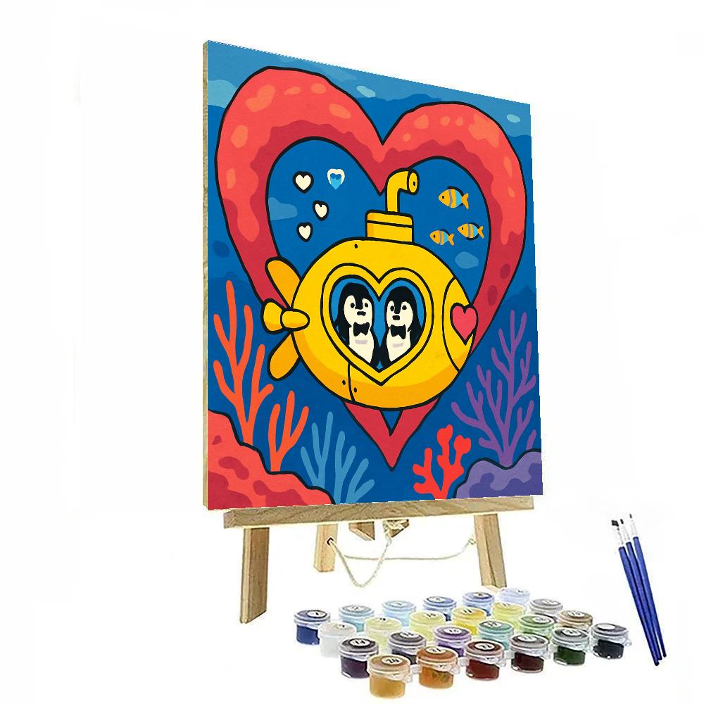Valentines Day Submarine Date In A Coral Tunnel paint by color