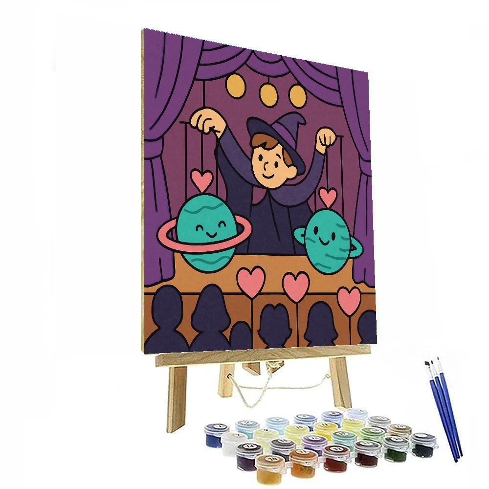 Valentines Day Puppet Theater Of Planet Love paint by number