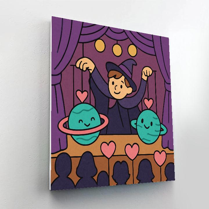Valentines Day Puppet Theater Of Planet Love paint by number