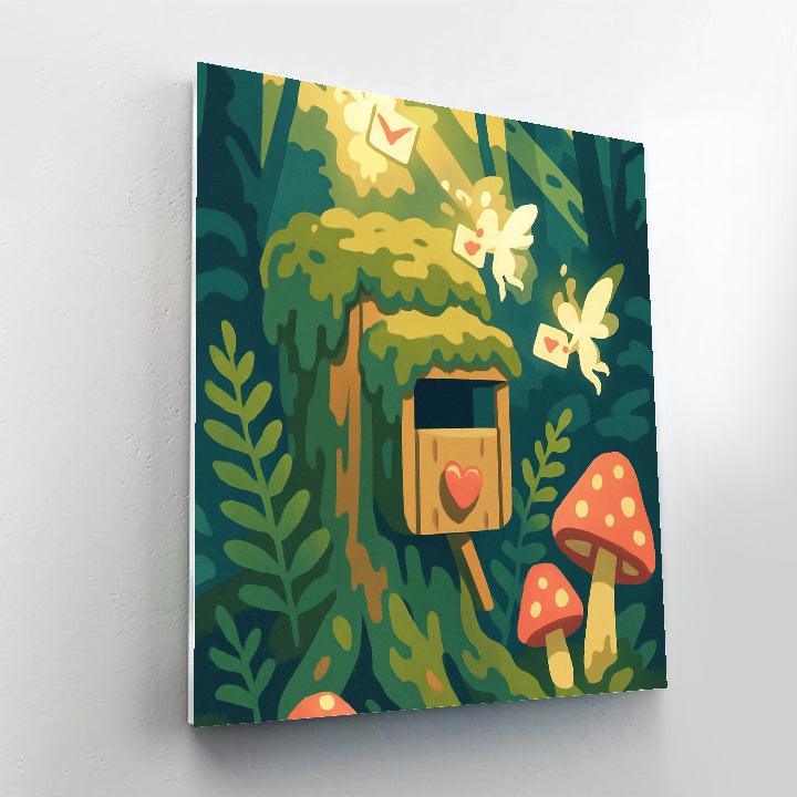 Valentines Day Forest Mailbox For Tiny Spirits Number painting