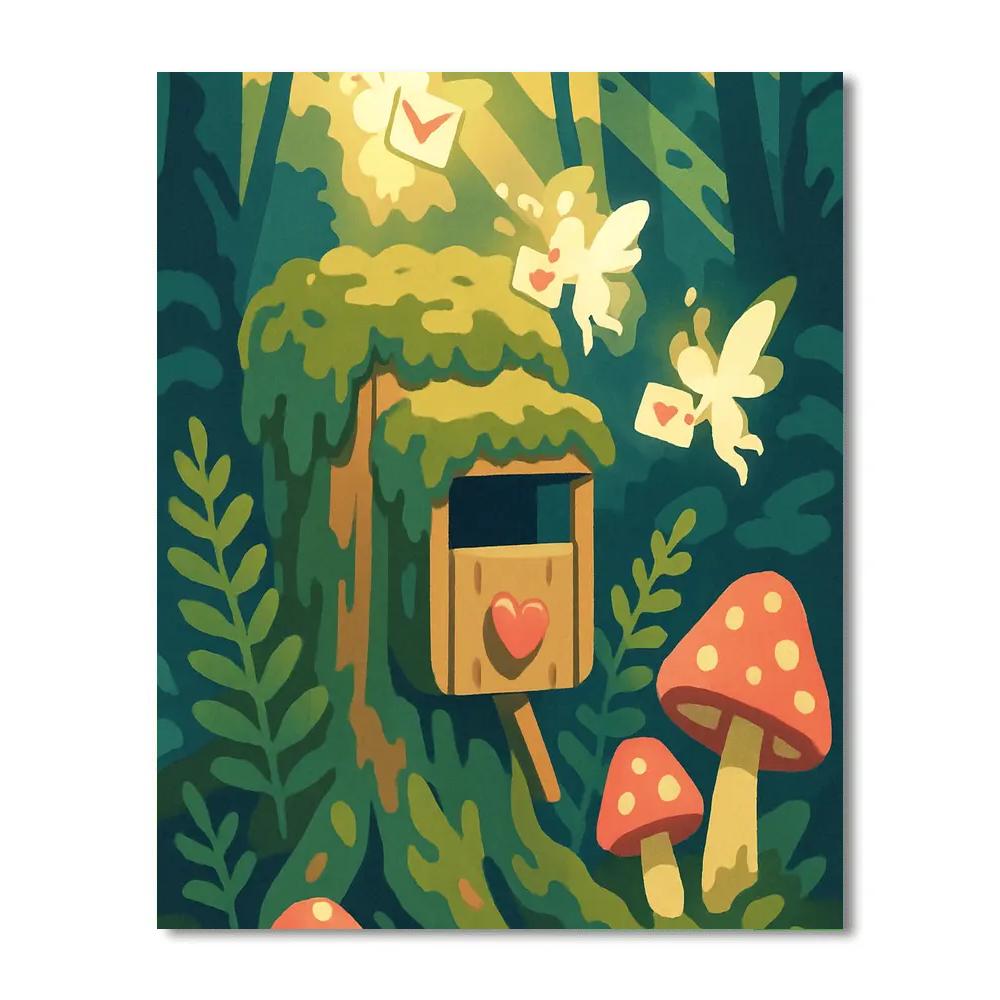 Valentines Day Forest Mailbox For Tiny Spirits Number painting