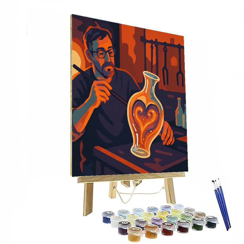 Valentines Day Glassblowing Studio Heart Nebula Vase Paint by numbers kits