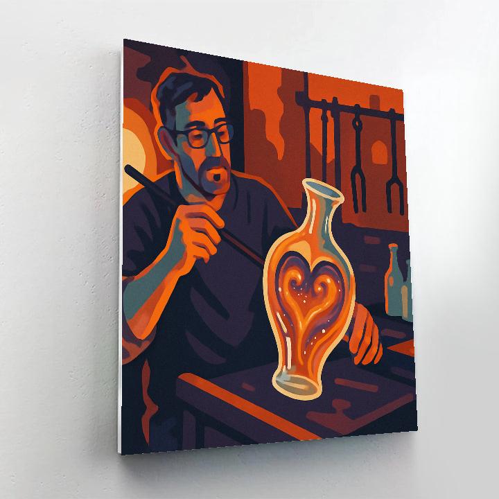 Valentines Day Glassblowing Studio Heart Nebula Vase Paint by numbers kits