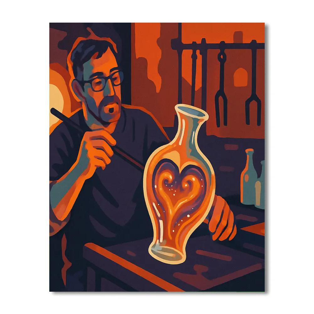 Valentines Day Glassblowing Studio Heart Nebula Vase Paint by numbers kits