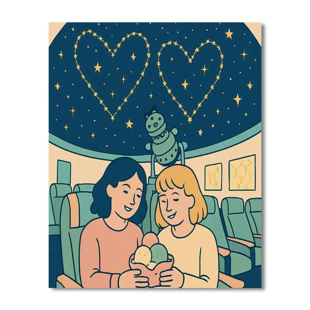 Valentines Day Ice Cream Planetarium Date Numbered painting kits