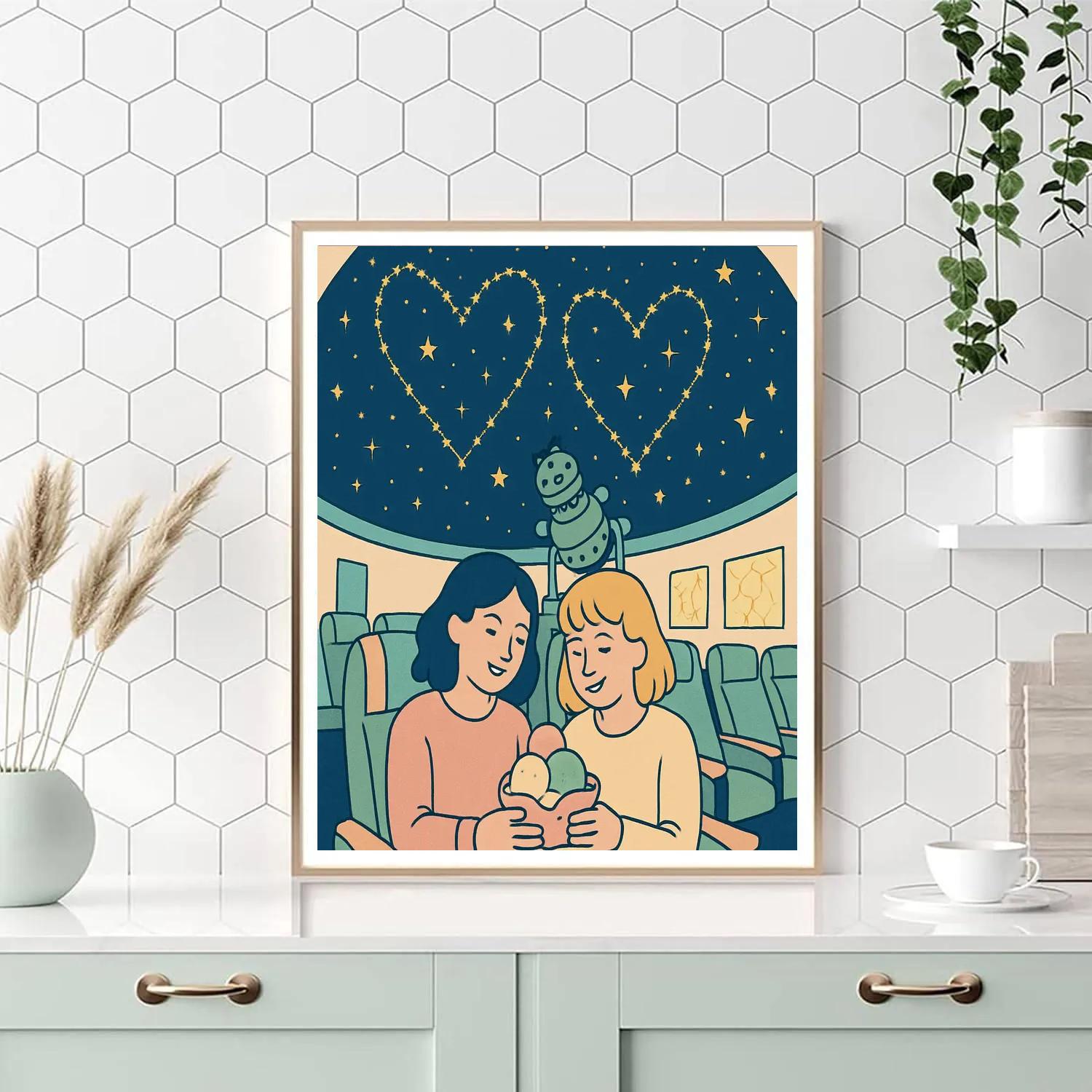 Valentines Day Ice Cream Planetarium Date Numbered painting kits