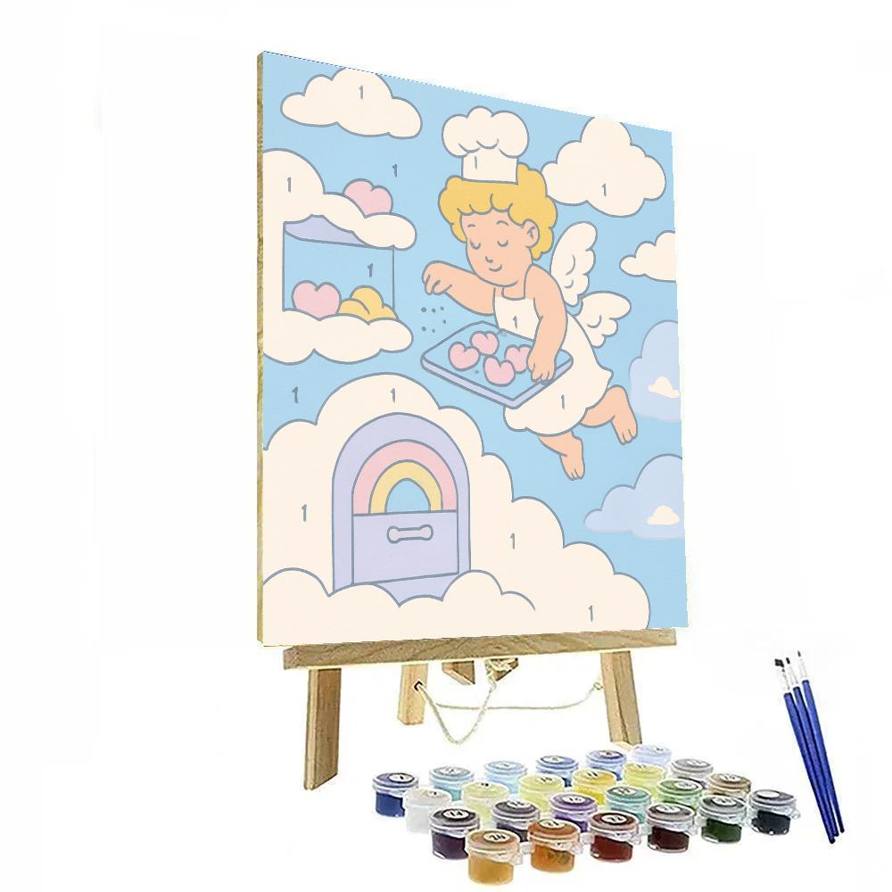 Valentines Day Cloud Bakery With Sugar Snow Numbered painting kits