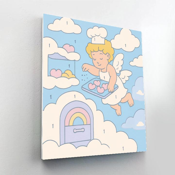Valentines Day Cloud Bakery With Sugar Snow Numbered painting kits