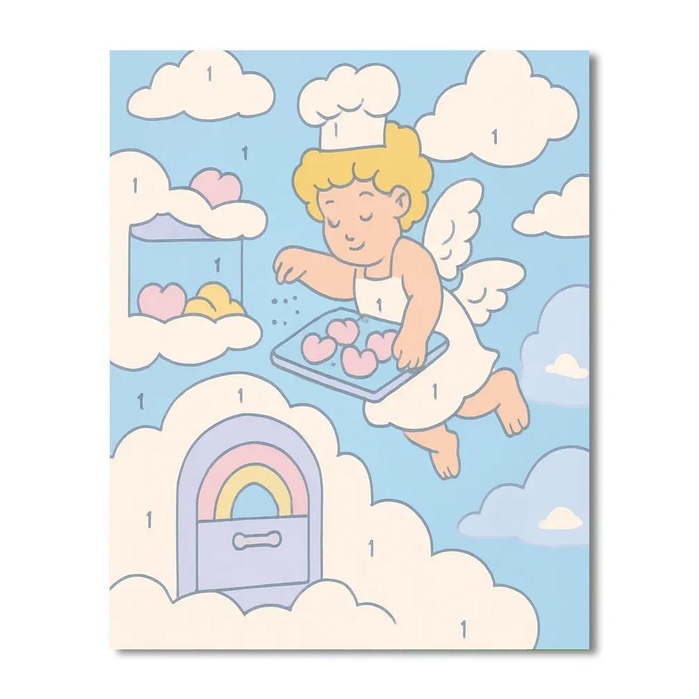 Valentines Day Cloud Bakery With Sugar Snow Numbered painting kits