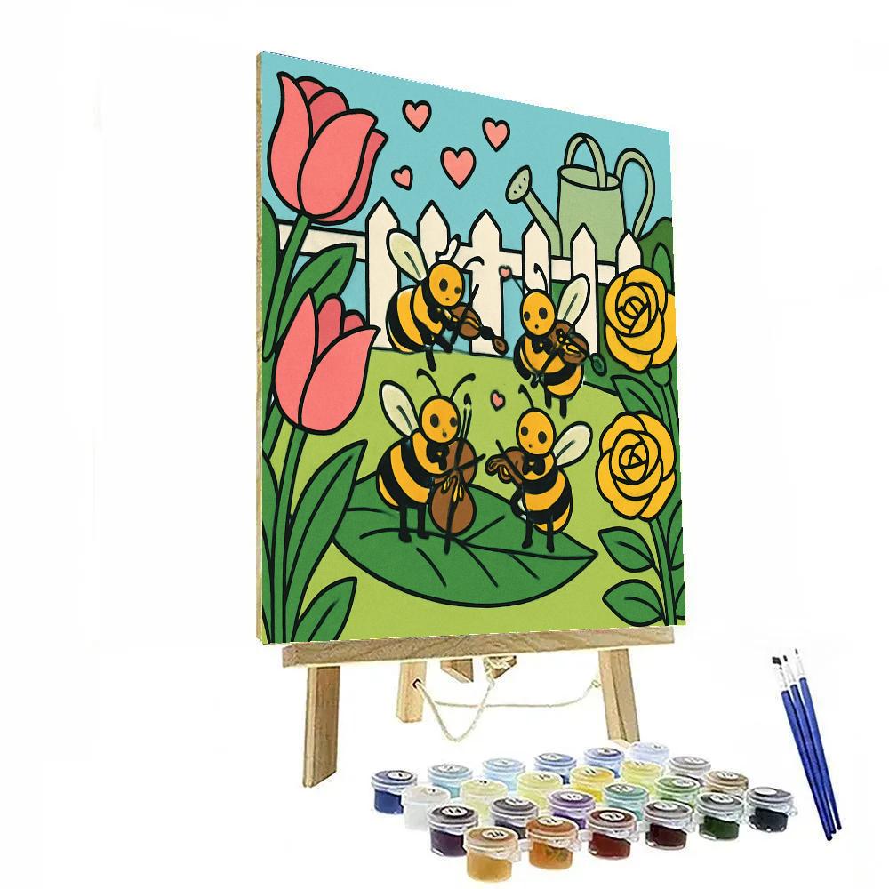 Valentines Day Garden Concert For Bees And Blossoms paint by numbers