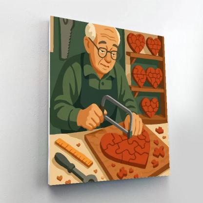 Valentines Day Puzzle Makers Workshop Of Interlocking Hearts Paint by numbers kits