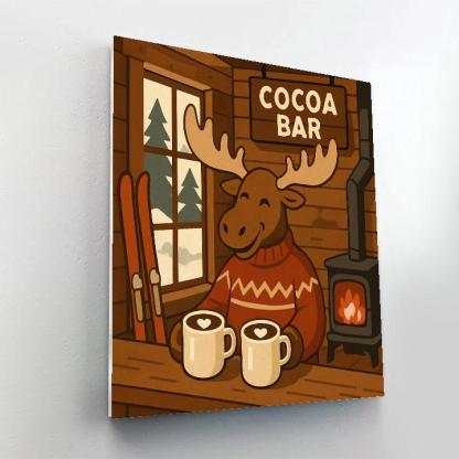 Valentines Day Mountain Chalet Cocoa Bar Painting by numbers kit
