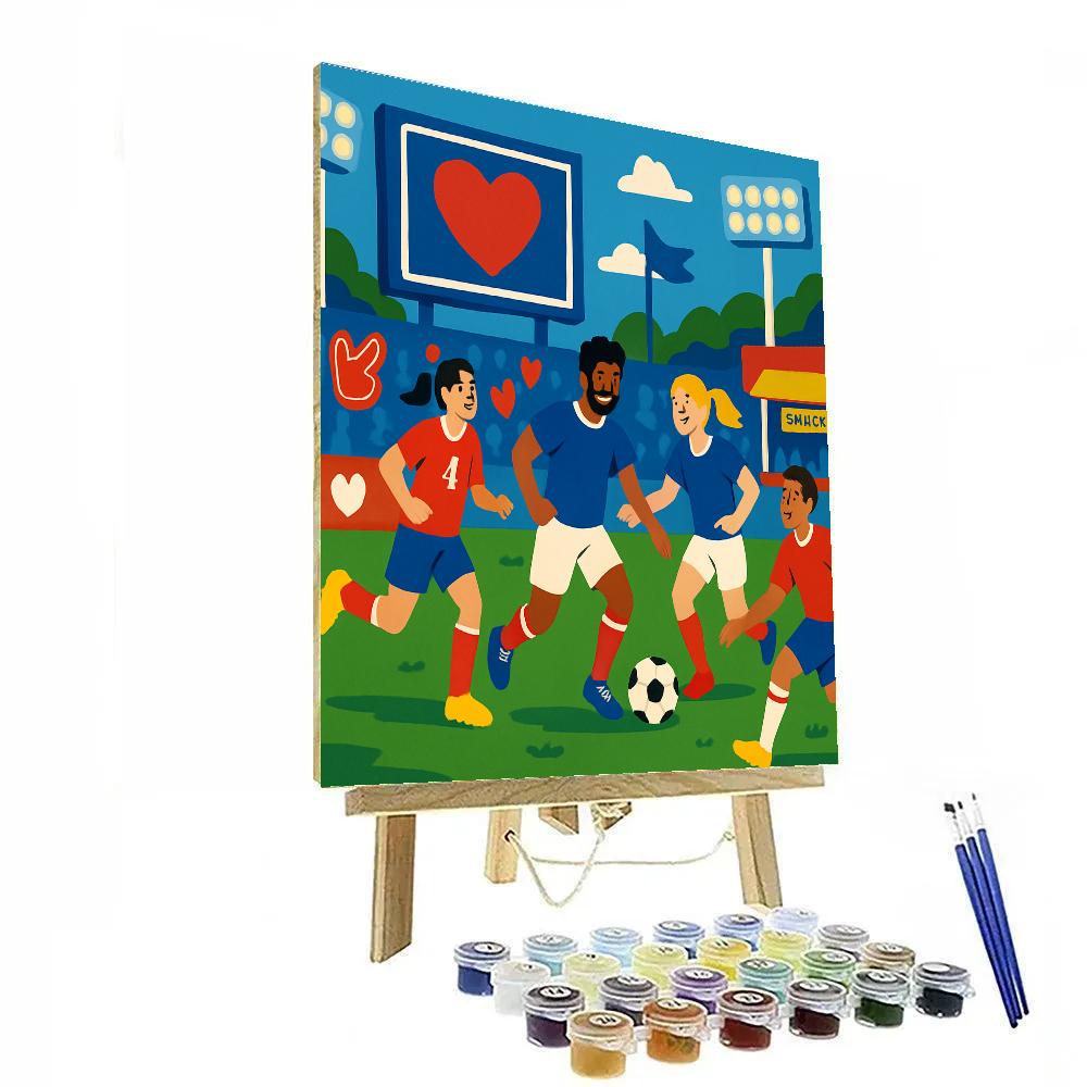 Valentines Day Sports Arena With Heart Scoreboard Painting by numbers kit