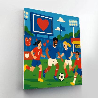 Valentines Day Sports Arena With Heart Scoreboard Painting by numbers kit