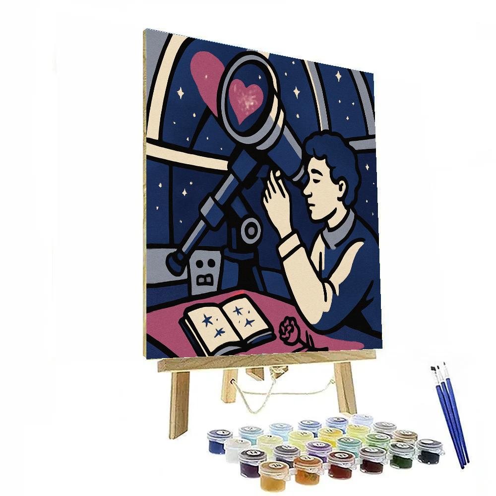 Valentines Day Observatory With Heart Lens Reflection Paint by numbers art