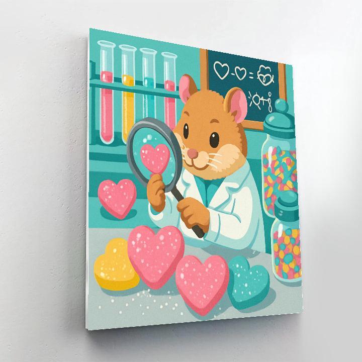 Valentines Day Candy Lab With Heart Crystals Paint by numbers art