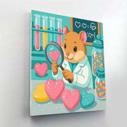 Valentines Day Candy Lab With Heart Crystals Paint by numbers art