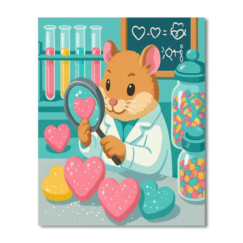 Valentines Day Candy Lab With Heart Crystals Paint by numbers art