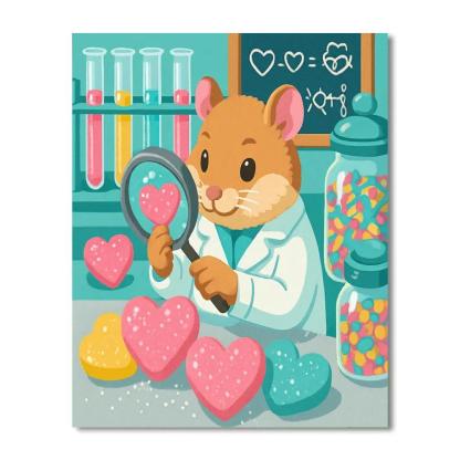 Valentines Day Candy Lab With Heart Crystals Paint by numbers art