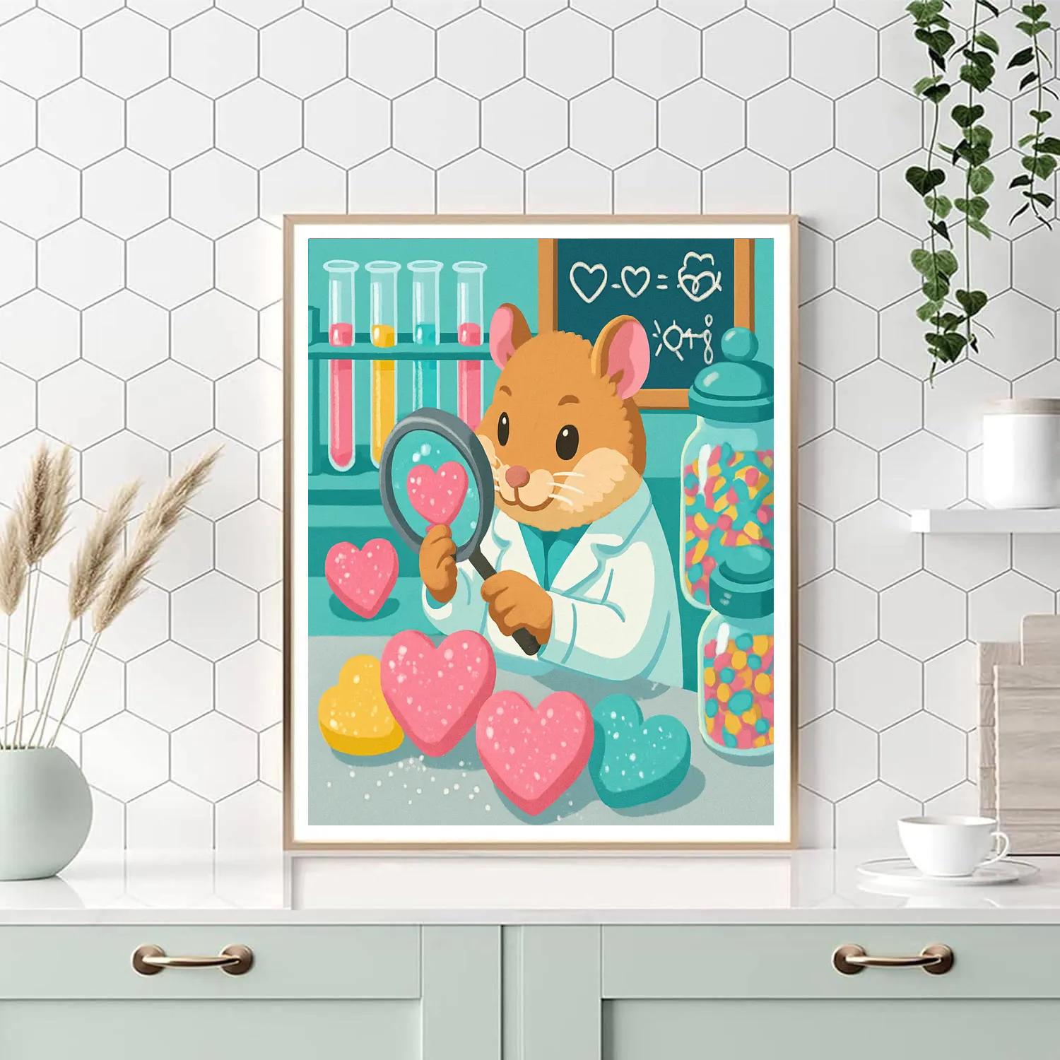 Valentines Day Candy Lab With Heart Crystals Paint by numbers art