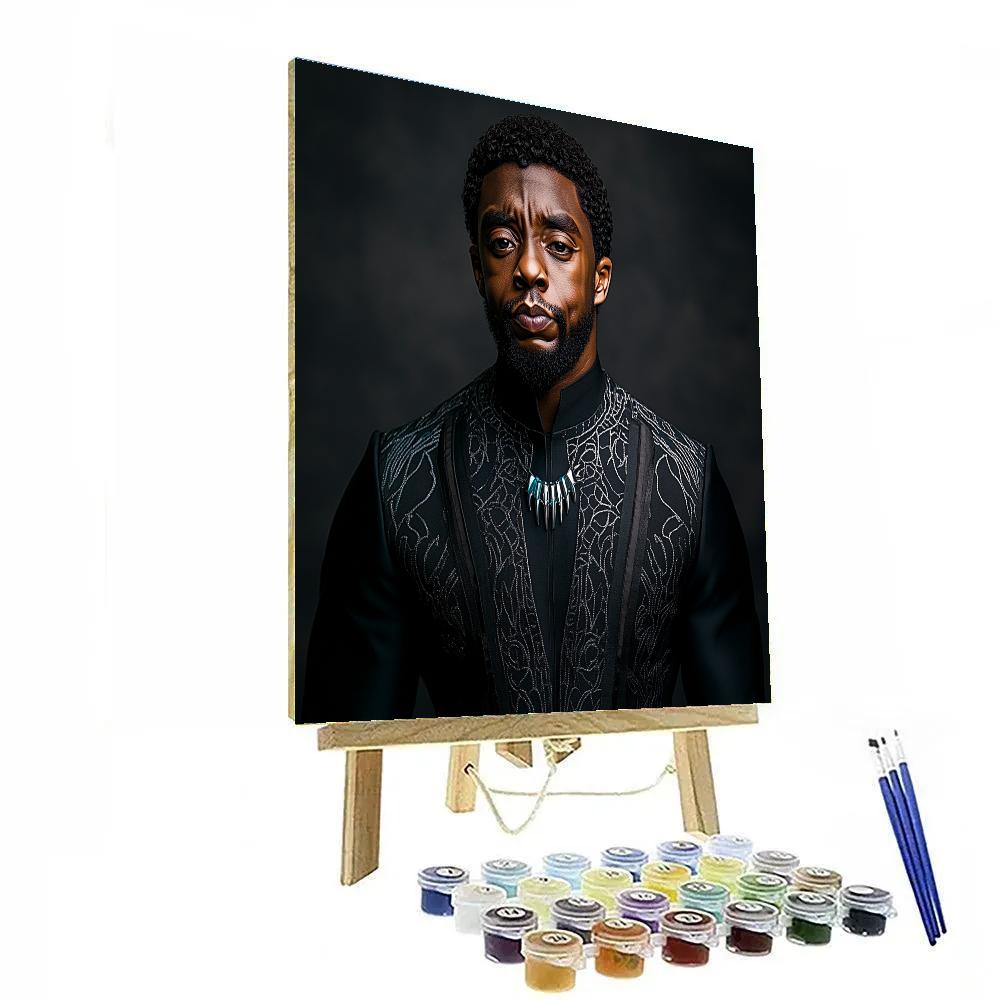Chadwick Boseman The Panther Poise In The Shadow Of Wakanda paint by number