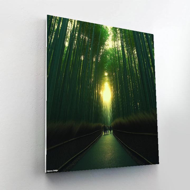 Bamboo Grove Path In Arashiyama Park Kyoto Japan Paint by numbers kits