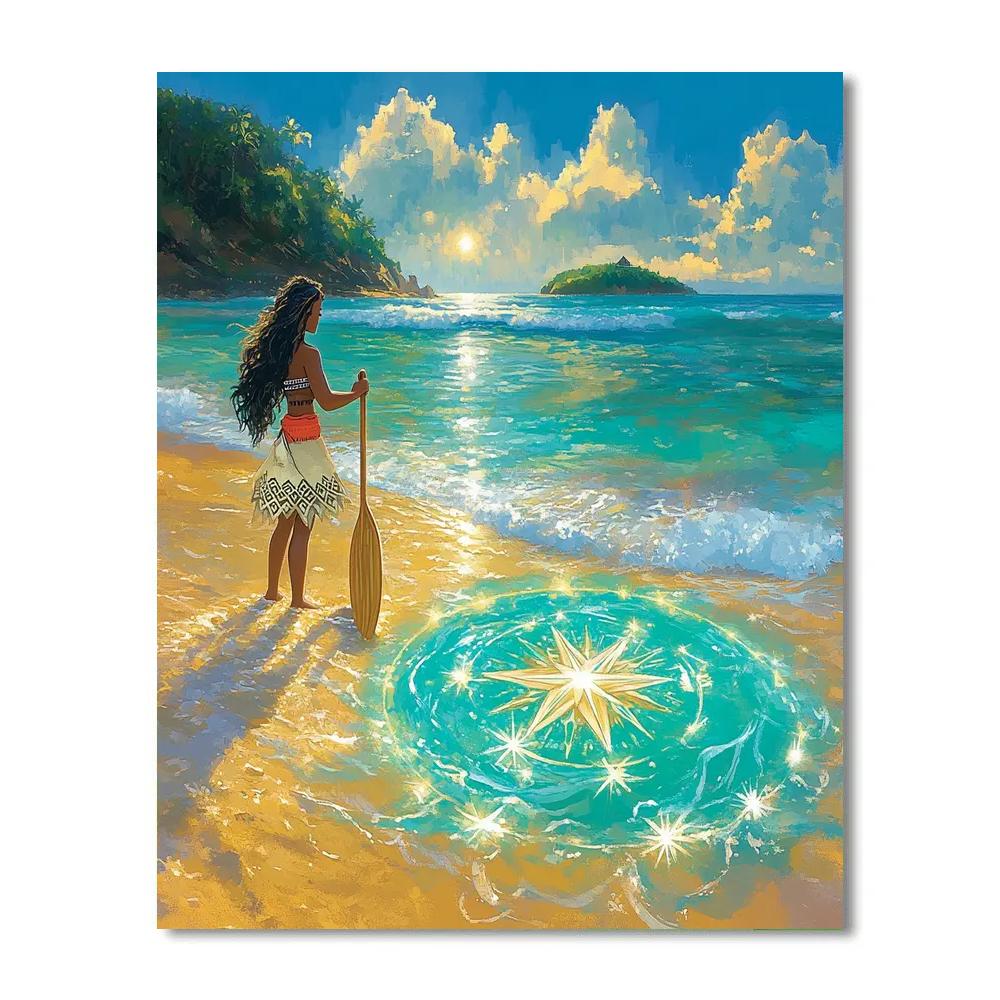 Moana Ocean Star Compass Adventure painting number kit