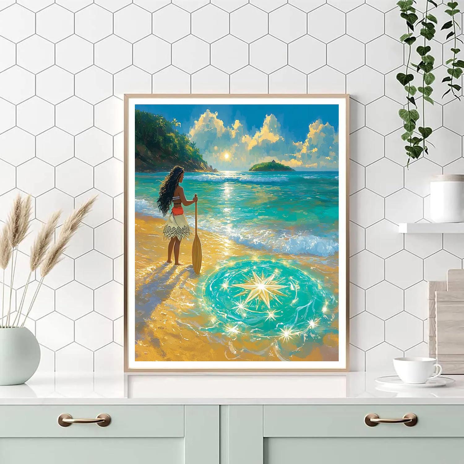 Moana Ocean Star Compass Adventure painting number kit