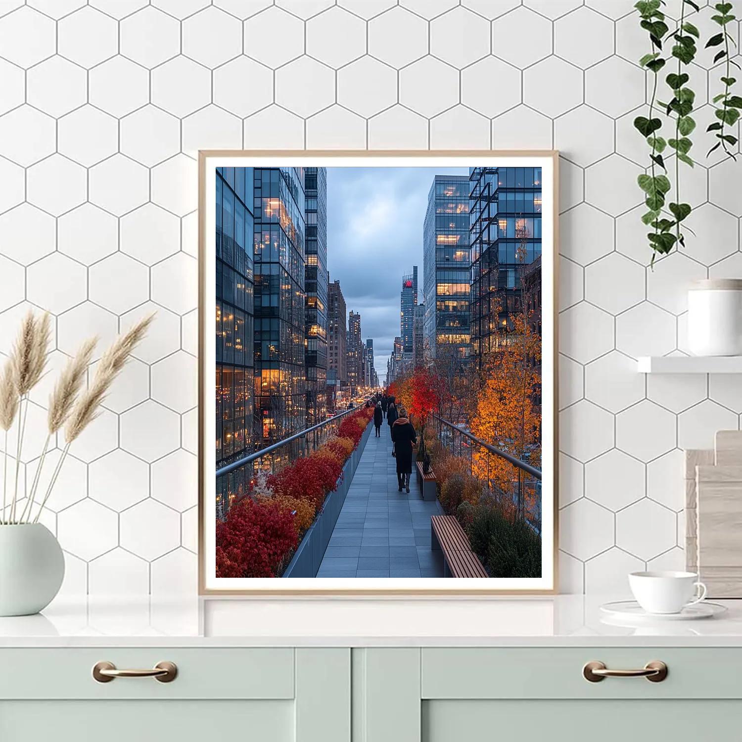 High Line Autumn Walkway New York City United States DIY paint by numbers