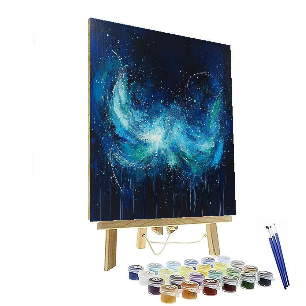 Jackson Pollock Inspired Aurora Vortex Over Silent Tundra paint by color