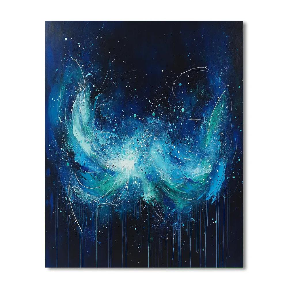 Jackson Pollock Inspired Aurora Vortex Over Silent Tundra paint by color