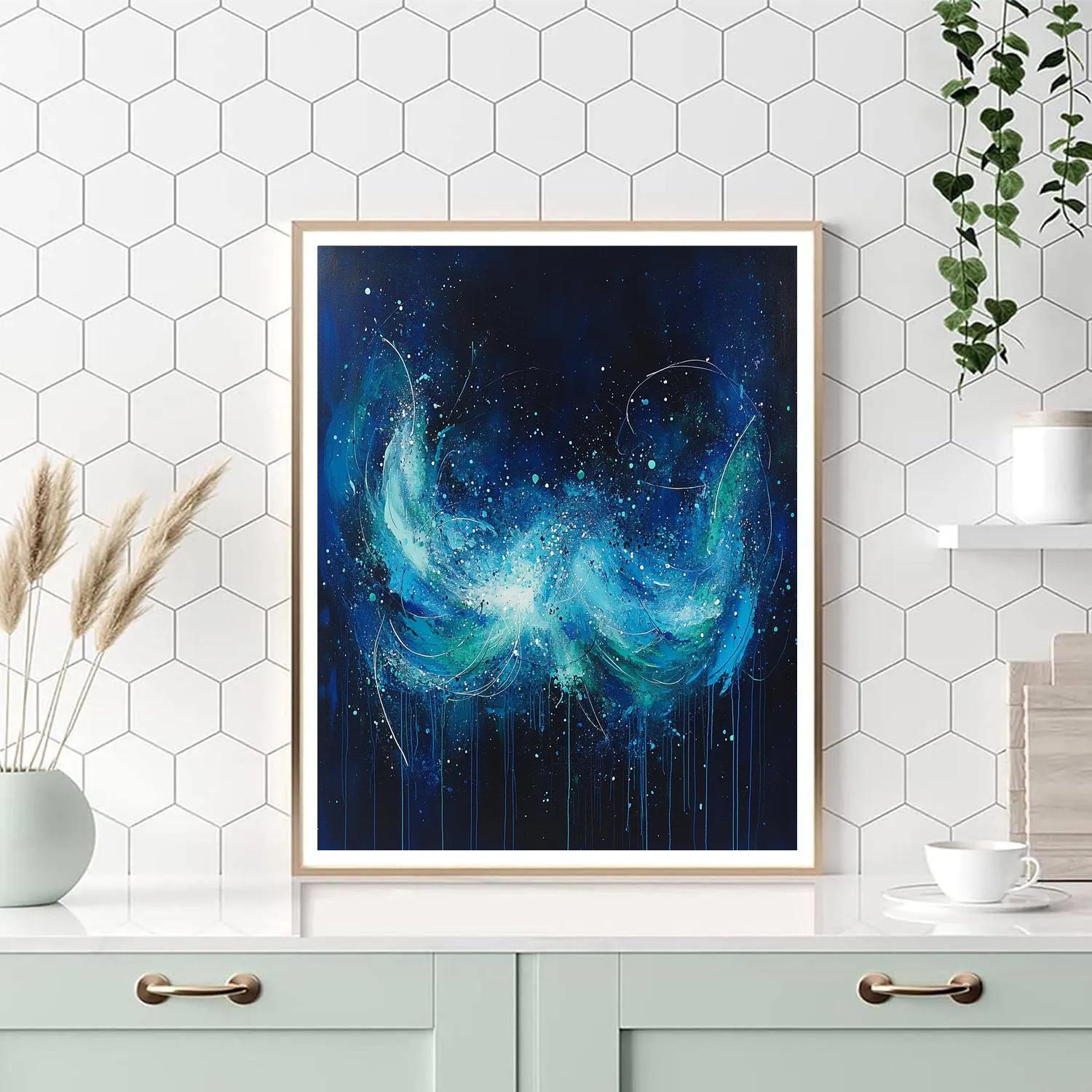 Jackson Pollock Inspired Aurora Vortex Over Silent Tundra paint by color