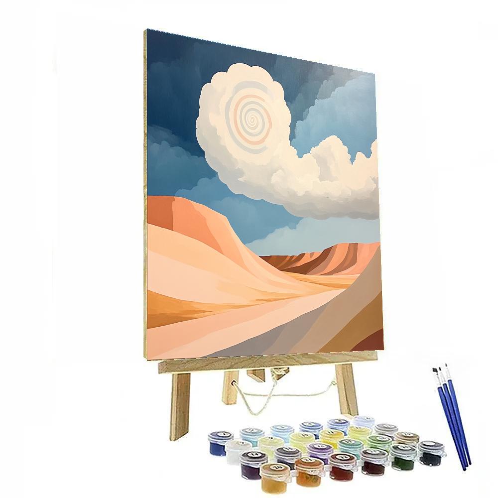 Georgia O’Keeffe Inspired Sunwashed Mesa And Spiral Cloud Canticle DIY paint by numbers
