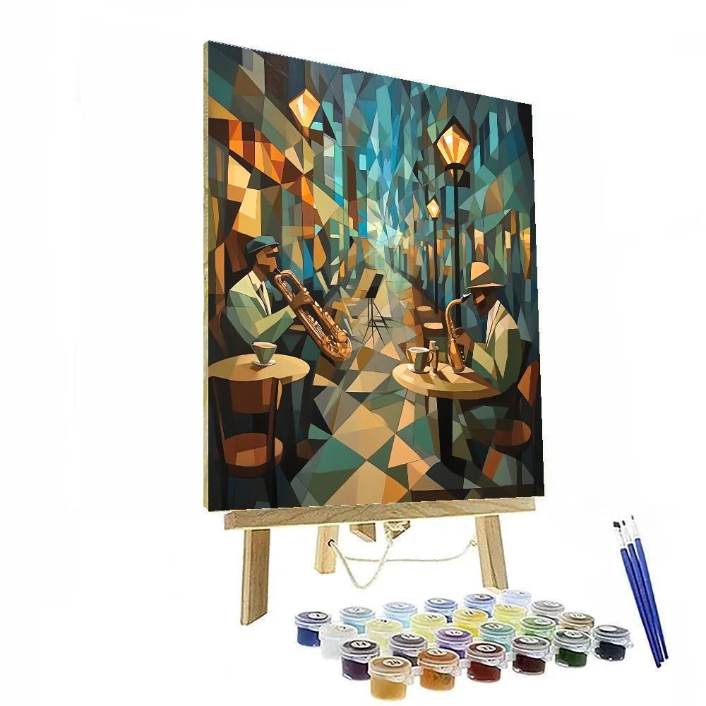 Pablo Picasso Inspired Cubist Street Cafe Jazz DIY paint by numbers