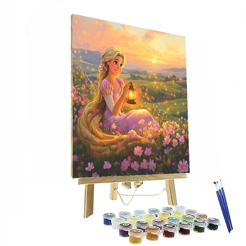 Rapunzel Lantern Meadow Glow paint by numbers