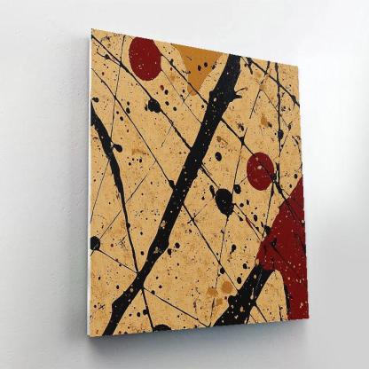 Jackson Pollock Inspired Monsoon Pressure Field In Ochre And Crimson DIY paint by numbers