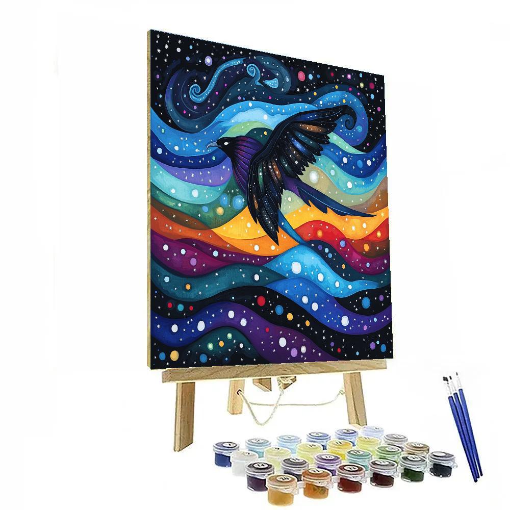 Norval Morrisseau Inspired Thunderbird And Aurora Currents paint by number