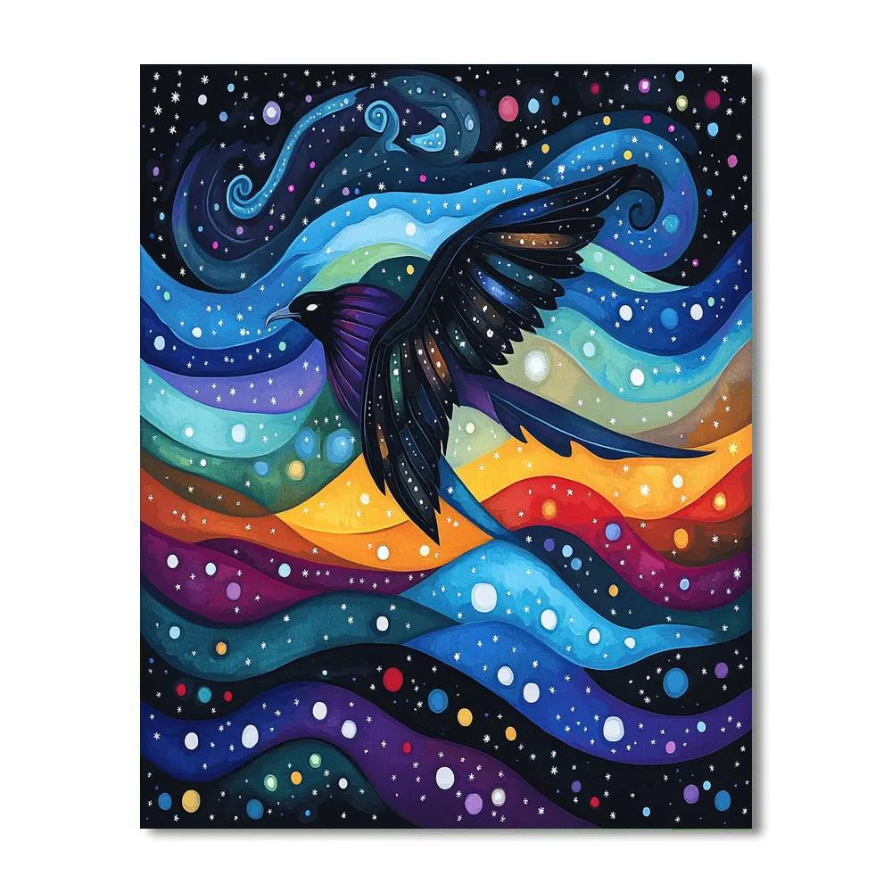 Norval Morrisseau Inspired Thunderbird And Aurora Currents paint by number