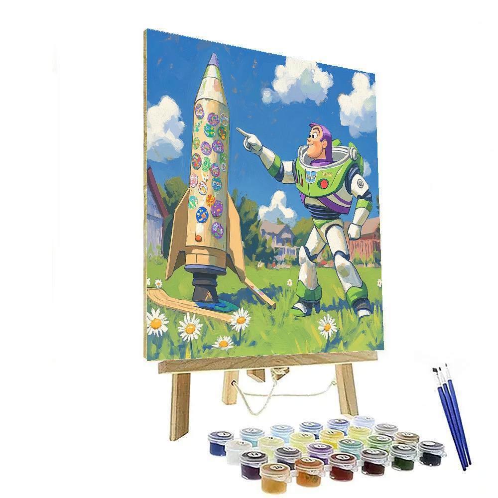 Buzz Lightyear Backyard Rocket Practice DIY paint by numbers