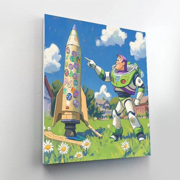 Buzz Lightyear Backyard Rocket Practice DIY paint by numbers