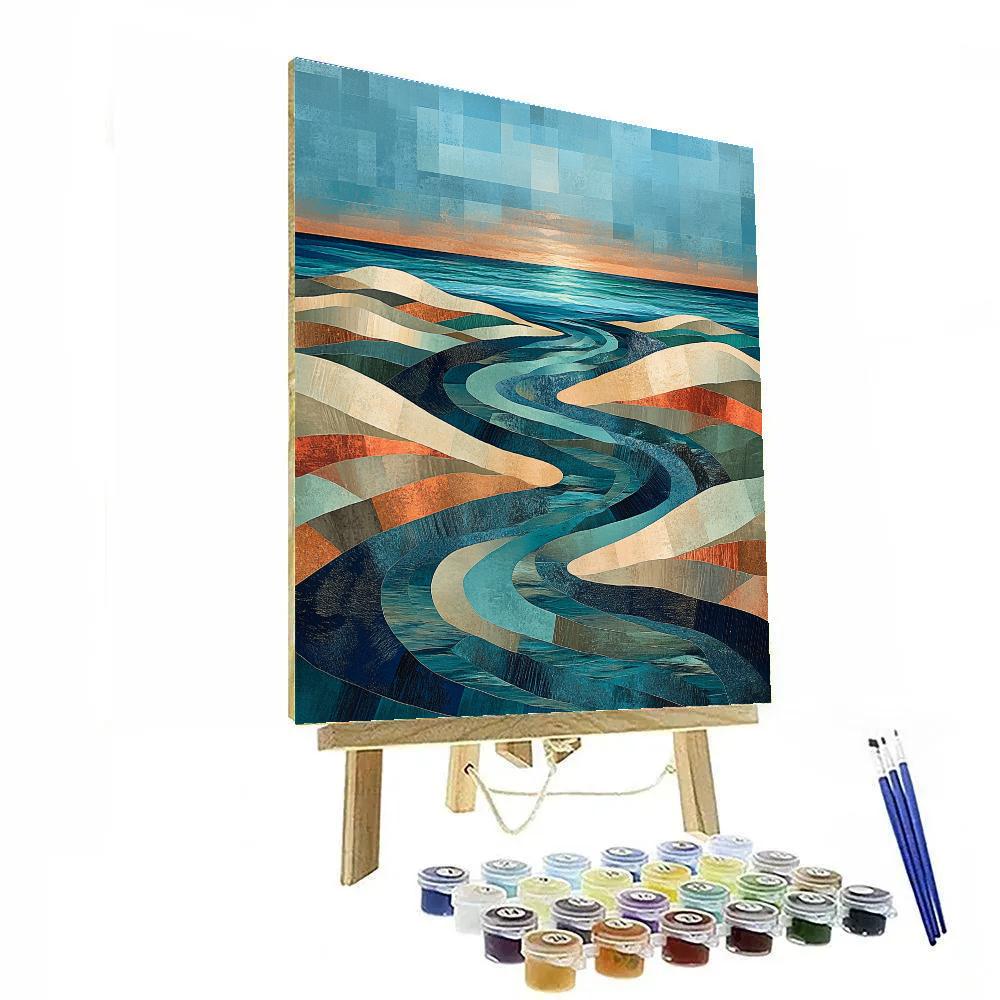 Pablo Picasso Inspired Fractured Tidal Dunes Landscape Painting by numbers kit