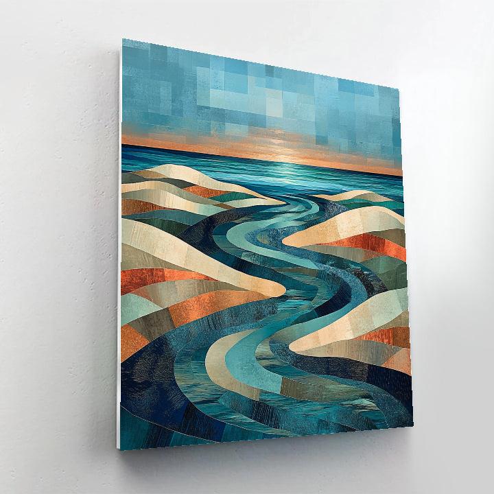 Pablo Picasso Inspired Fractured Tidal Dunes Landscape Painting by numbers kit