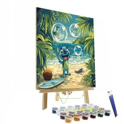 Stitch Tropical Bubble Surf Day paint by number